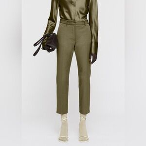 NWT! JOSEPH Size 44 • Coleman Straight Leg Gabardine Pants Dark Olive.